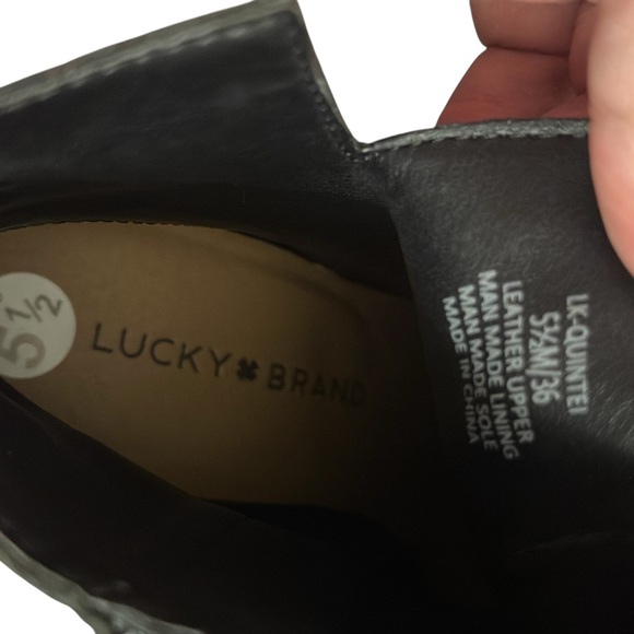 NEW! Lucky Brand Quintei Women’s Heeled Ankle Booties Leather Boots Black 5.5 M - Picture 8 of 8